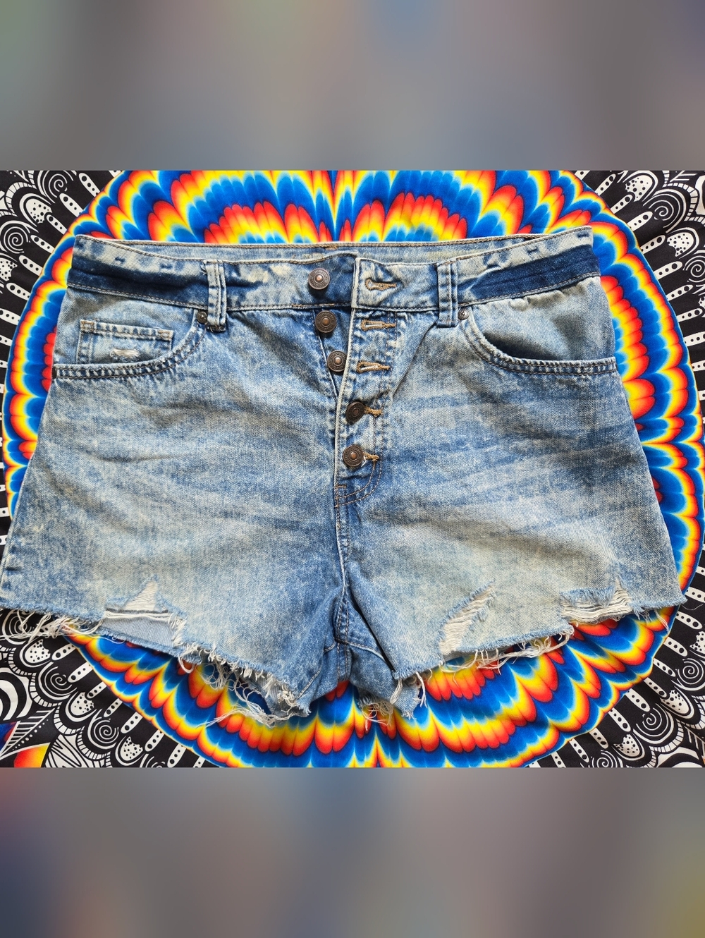 Acid Wash Jean Shorts
